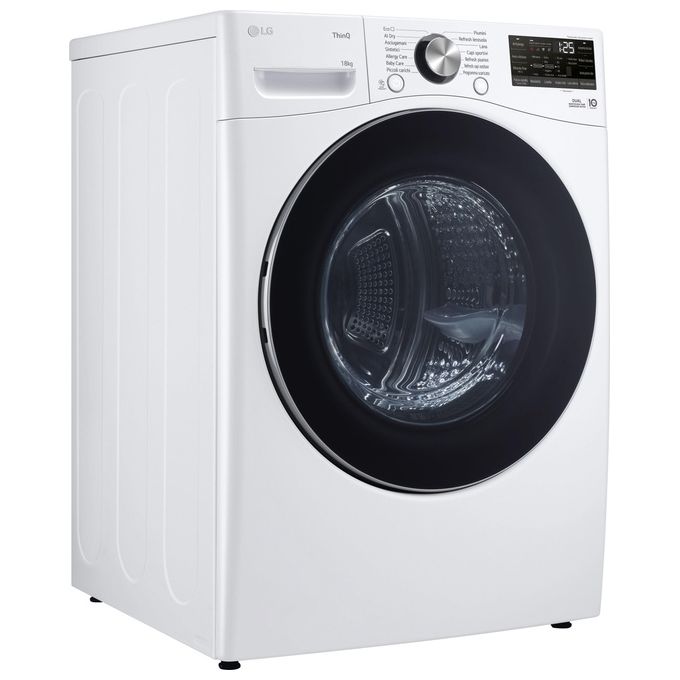 LG RH18U8AVCW Asciugatrice Pompa di Calore 18 Kg Classe D DUAL Inverter Direct Drive AI Dry Wi-Fi (99x77x82 cm) colore Bianco