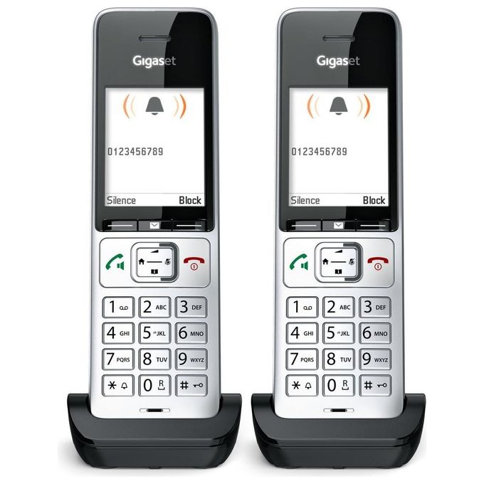Gigaset L36852-H3061-R101 COMFORT 500HX duo Telefono cordless DECT con vivavoce e identificatore di chiamata colore Nero Argento