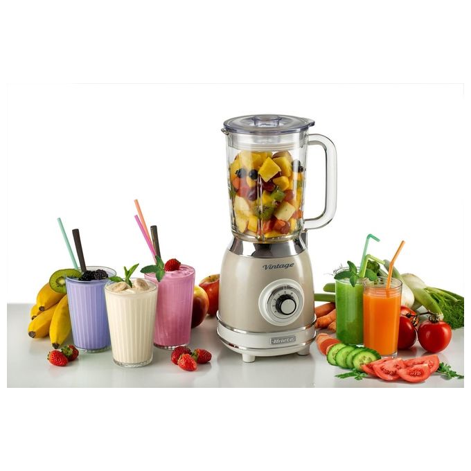 Ariete 00C058303AR0 Vintage Frullatore da tavolo 1,5 L 4 Lame Acciaio Inox 4 Velocita' Pulse 1000 W colore Beige
