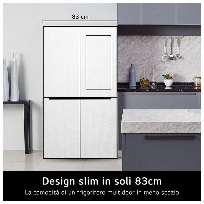 LG GMV860EPDE InstaView Frigorifero Multidoor Slim 530 L 178.7 cm Classe E 40 dB Wi-Fi Linear Cooling Total No Frost colore Nero