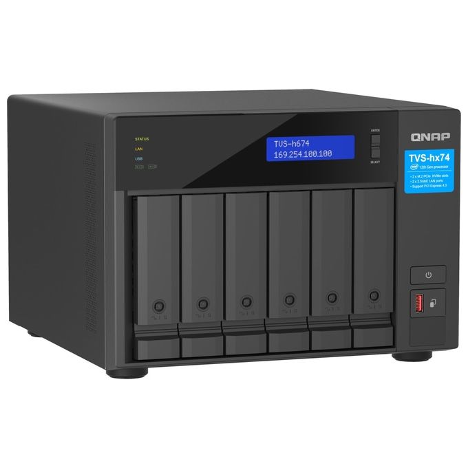 QNAP TVS-H674-I5-32G TVS-H674 NAS Tower Intel Core i5-12400 6 Core 32 GB DDR4 QuTS hero colore Nero
