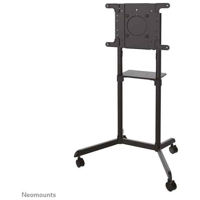 Neomounts NS-M1250BLACK Carrello TV 37-70'' Rotazione 90° Inclinazione Regolabile 4 Ruote con Freno Mensola Integrata VESA 200x200-600x400 mm Peso Max 70 Kg colore Nero