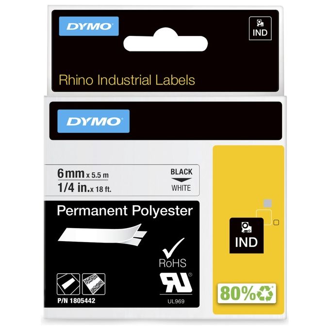 Dymo Nastro 6mmx5.5m Poliestere Ne Bi