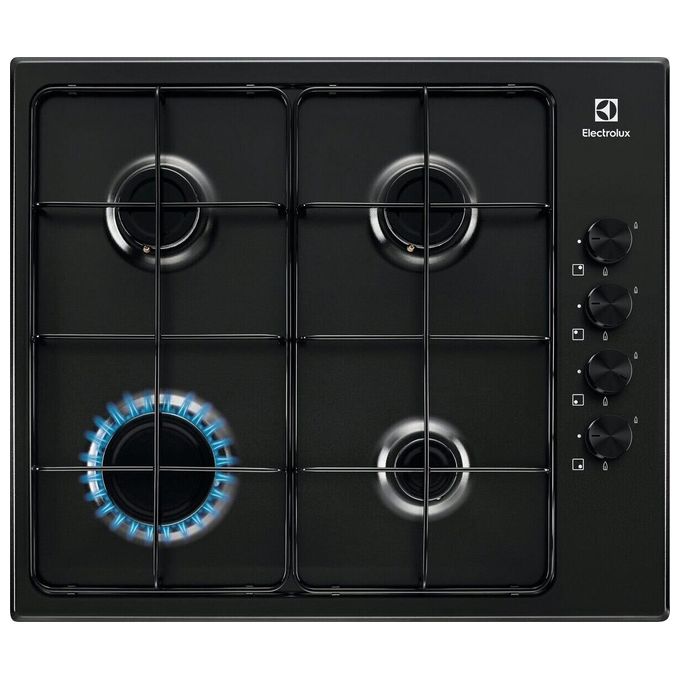 Electrolux KGS6404B Serie 300 Slim Side Piano cottura a gas 60 cm 4 Fuochi Accensione integrata Sicurgas colore Nero