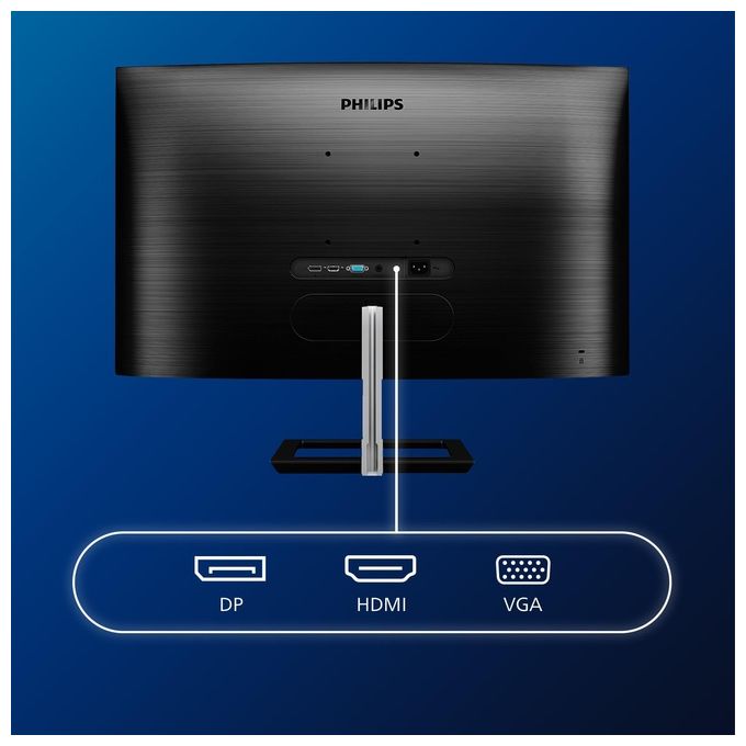 Philips 322E1C Gaming Monitor Curvo da 32'', FHD LED VA Adaptive Sync 75 Hz, HDMI, Display Port, VGA, Flicker Free, Low Blue, Nero
