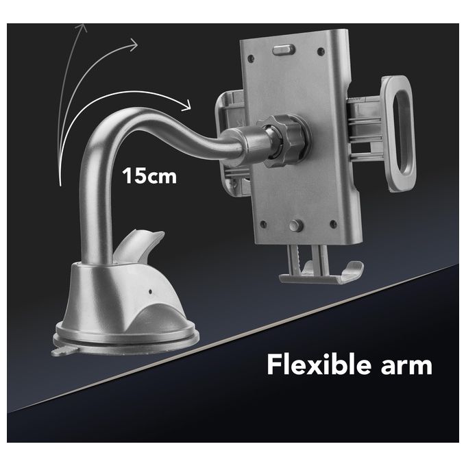 Cellular Line Hug Flexi Universal Supporto smartphone da auto con fissaggio a ventosa