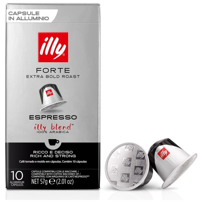 Illy Capsule Espresso Forte Compatibili con Nespresso 10 Pezzi