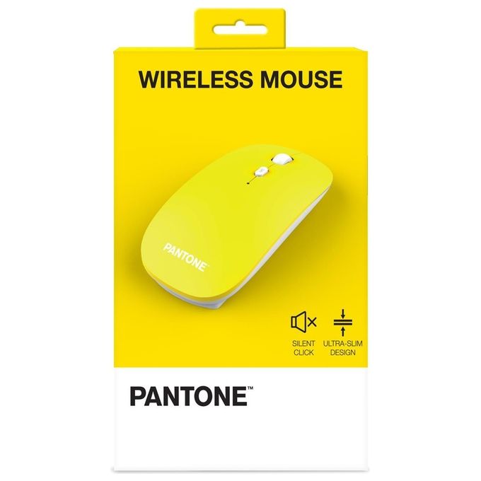 Pantone PT-KB09MY Mouse Wireless Ottico RF 2 Tasti per Casa colore Giallo