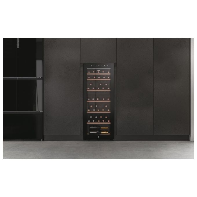 Haier HWS77GDAU1 Wine Bank 50 Serie 7 Cantinetta Vino 77 Bottiglie 2 Zone WiFi Classe G 37 dB colore Nero