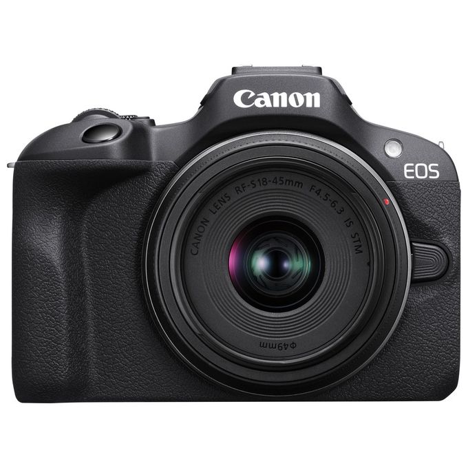 Canon 6052C013 EOS R100 Fotocamera Mirrorless APS-C 24,1 MP 4K Obiettivo RF-S 18-45mm f-4.5-6.3 IS STM Dual Pixel CMOS AF Wi-Fi Bluetooth colore Nero
