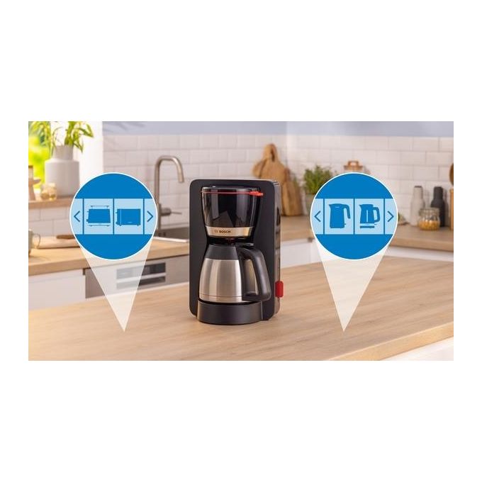 Bosch TKA6M273 MyMoment Macchina da caffe' Termica Capacita' 1,1 L 8-12 Tazze 1000 W Sistema Aroma+ Serbatoio Rimovibile colore Nero
