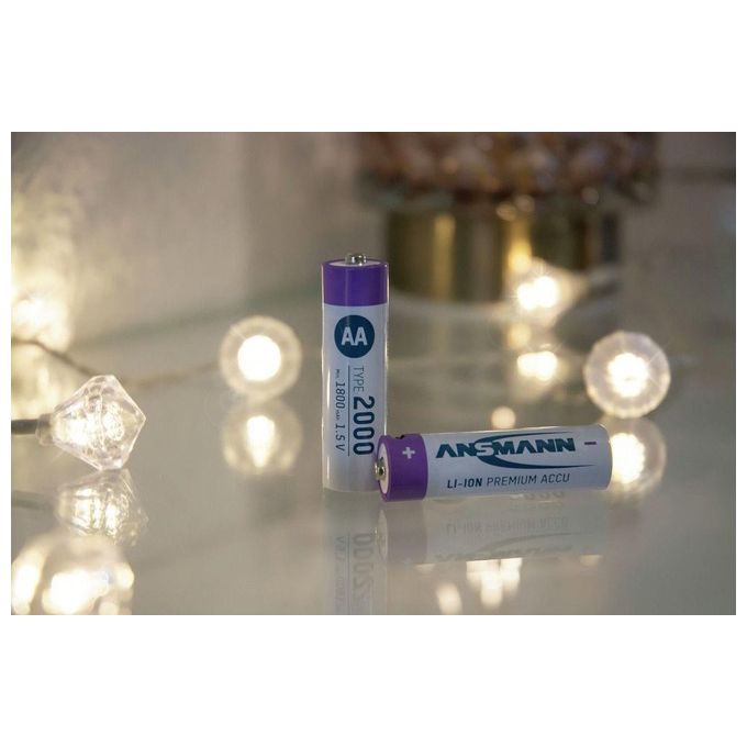 Ansmann Lithium Akku Mignon AA 1800mAh  Cable 4 Pezzi