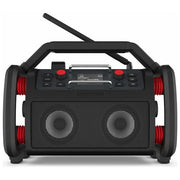 Perfectpro RP2 Rockpro Radio per Cantiere Digitale con Sintonizzatore DAB+ FM Potenza 30 W Batteria 4000 mAh Fino a 12 h IP65 colore Nero Rosso