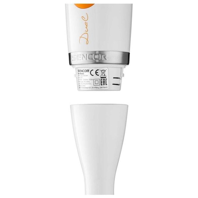 Sencor SHB_4260WH-EUE3 Frullatore ad immersione 600 W con bicchiere 700 ml e tritatutto 500 ml colore Arancione Bianco