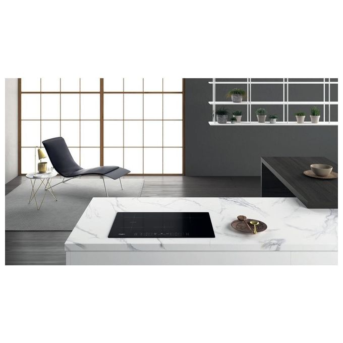 Whirlpool WB B4877 NE Piano cottura Induzione 77 cm 4 Zone ConnexionZone Booster Touch Control 6° Senso colore Nero