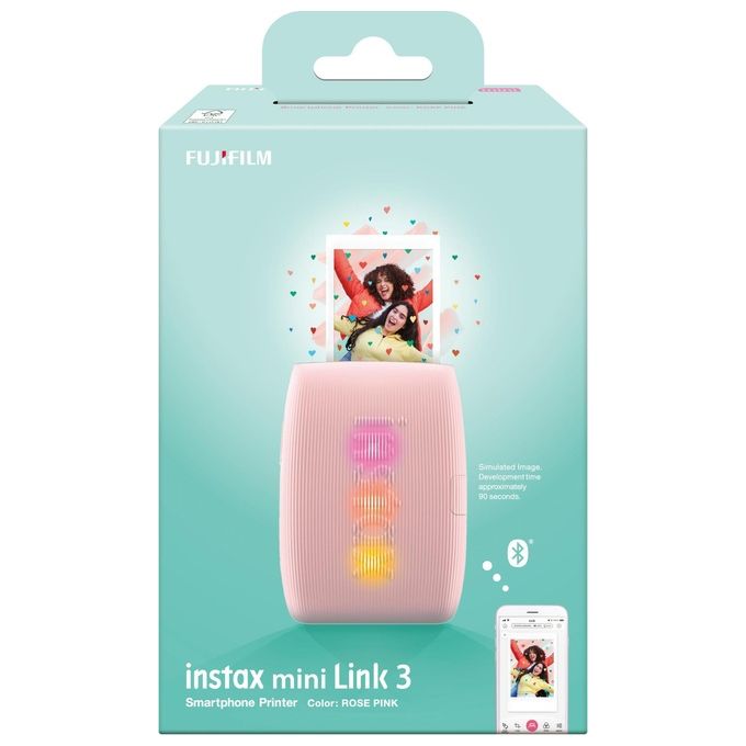 Fujifilm 86352 Instax Mini Link 3 Stampante Fotografica Bluetooth 5.1 800x600 dpi 15 sec USB-C colore Rosa