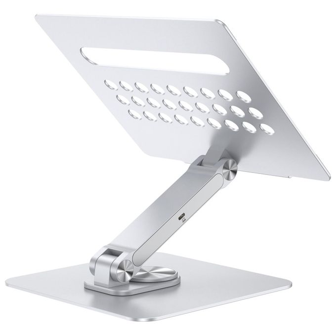 Conceptronic DONN27G Supporto per Laptop con Docking Station 7in1 Hub USB 3.2 HDMI Lettore Schede 100W colore Argento