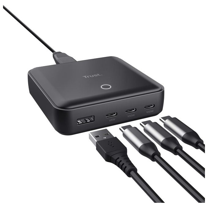 Trust 25242 Maxo Caricabatterie Desktop 100W 3x USB-C 1x USB-A 1,2 m colore Nero