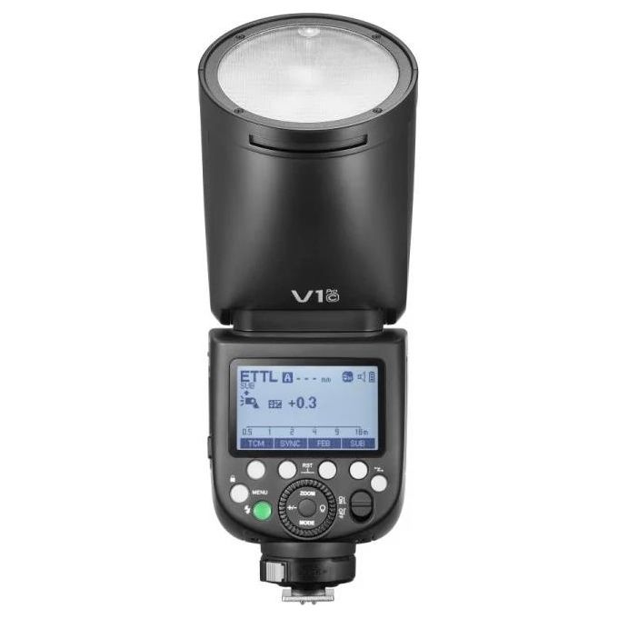 Godox 11417 V1Pro Flash TTL Testa Rotonda 76 Ws 28-105 mm 2,4 GHz 32 Canali 5 Gruppi Batteria Li-ion Ricaricabile USB-C colore Nero