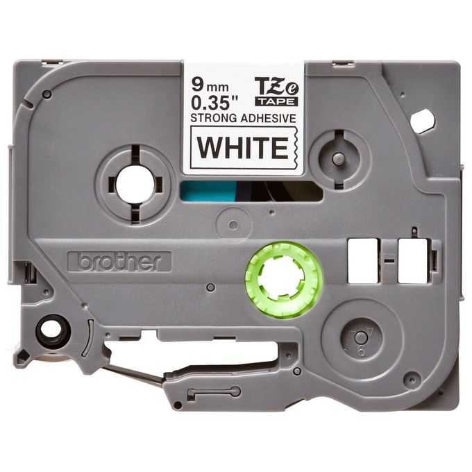 Brother Nastro Tz 9mm Nero Bianco Adesivo