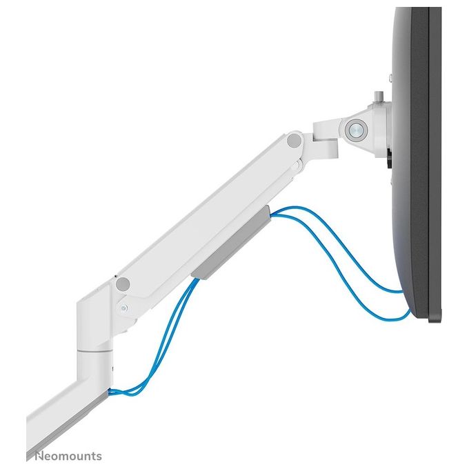 Neomounts W128881660 DS70-250WH1 Supporto da Scrivania per Monitor 17''-35'' Portata 9 Kg Regolazione Altezza 21,5-49,5 cm con Molla a Gas colore Bianco