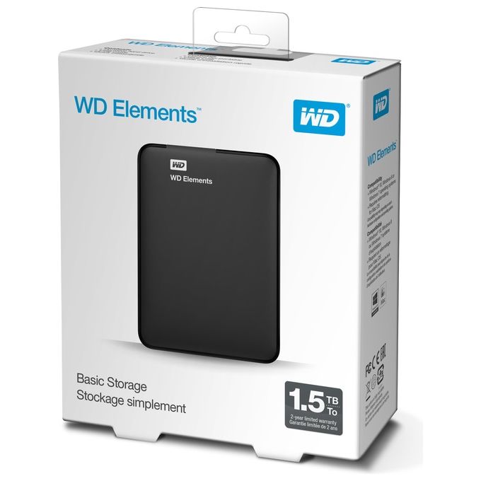 Wd Elements Portable Se 1,5Tb Hard disk esterno portatile Usb 3.0 2,5''
