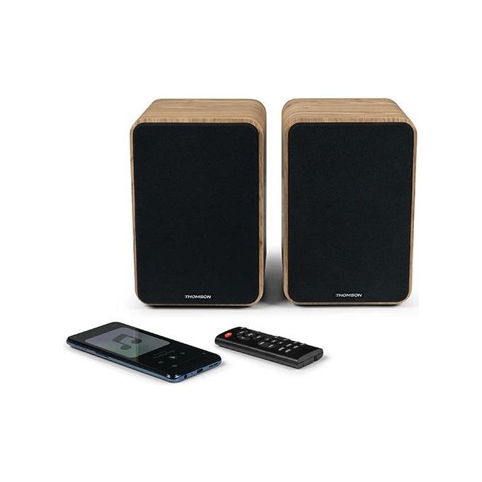 Thomson WS602DUO Casse Acustiche 2.0 Bookshelf 100 W Bluetooth 5.0 RCA Telecomando colore Legno