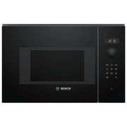 Bosch Serie 6 BFL524MB0 Microonde da incasso senza grill 20 Litri Potenza massima 800W 7 programmi automatici Illuminazione a LED Orologio elettronico con programmazione inizio e fine cottura Display LCD Bianco Nero
