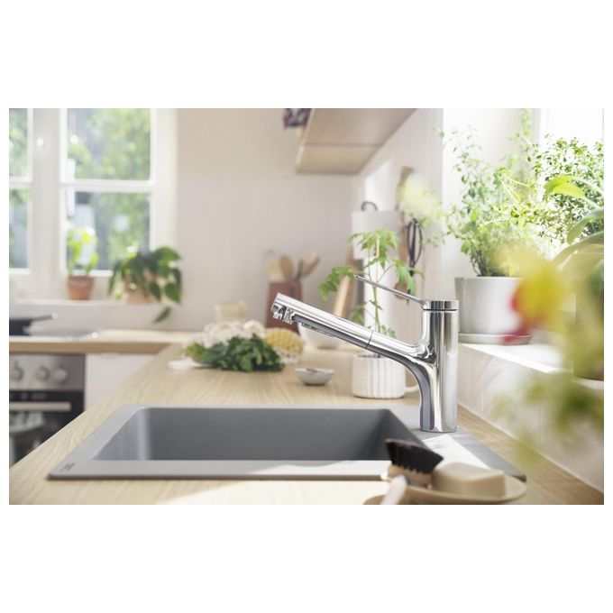 Hansgrohe 74800000 Zesis M33 Miscelatore monocomando da cucina con bocca estraibile 150° 2 getti tecnologia QuickClean colore Cromo