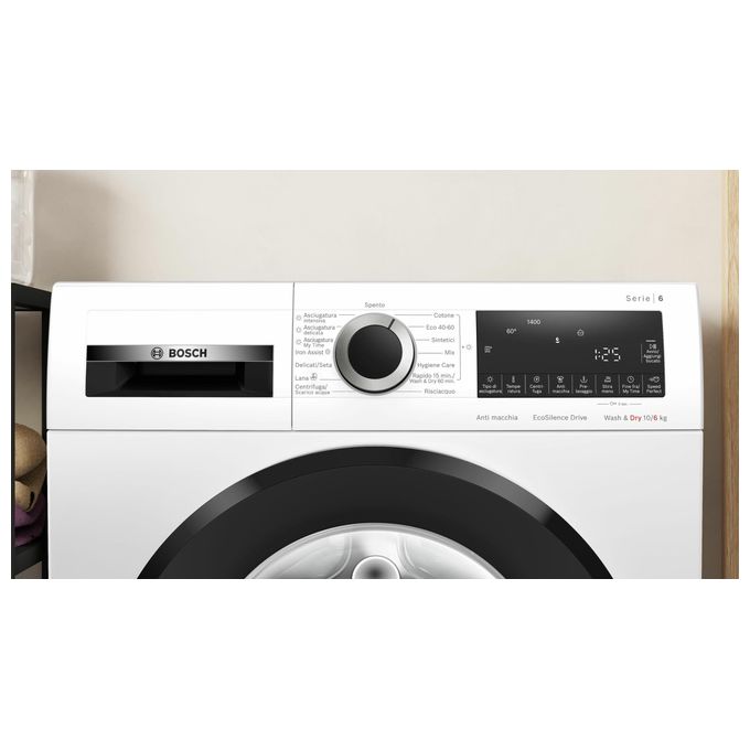 Bosch WNG25400IT Serie 6 Lavasciuga 10.5-6 Kg 1400 rpm Classe A-D Iron Assist Anti Macchia AutoDry (84x60x59 cm) colore Bianco