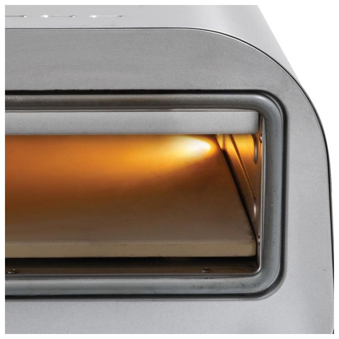 Macom 884 Just Kitchen Forno per Pizza Elettrico Pietra Refrattaria 32 cm 1700W 400°C Timer Digitale colore Nero Inox