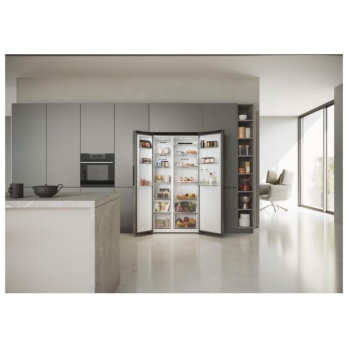 Haier HSR5918DNMP Serie 5 Frigorifero Side by Side 528 L 177,5 cm Classe D 38 dB Total No Frost Multi Airflow colore Platinum Inox