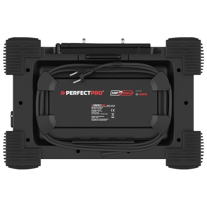 Perfectpro RH4-18V ROCKHART Radio da cantiere digitale DAB+ FM 60 W Bluetooth 5.2 IP44 colore Nero Rosso