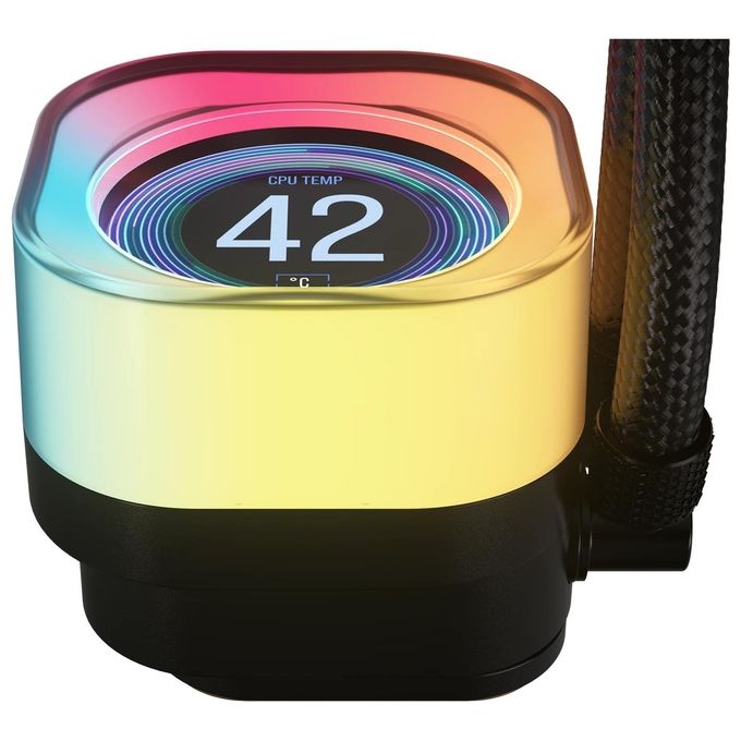 Corsair CW-9061023-WW iCUE LINK TITAN 360 RX LCD Raffreddatore d'aria 12 cm 3 ventole LED RGB LGA 1851 LGA 1700 AM4 AM5 colore Nero
