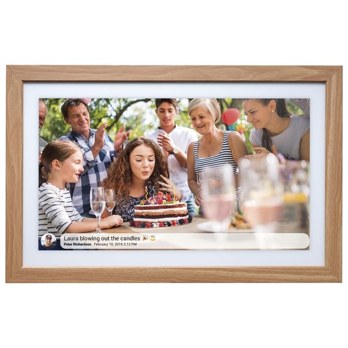 Denver 119101070020 PFF-2162LW Cornice per Foto Digitale Touch Screen 21.5'' Wi-Fi 32 GB MicroSD Full HD colore Marrone chiaro