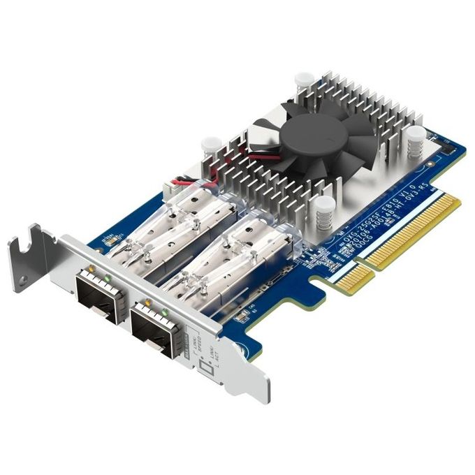 QNAP QXG-25G2SF-E810 Scheda di Rete Interna 25 Gbps PCI Express 4.0 SFP28 2 Porte Fibra colore Verde