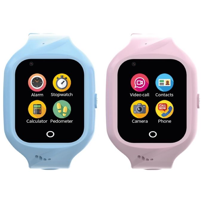 Celly S8431048 KIDSWATCH4G Smartwatch per Bambini 4G LTE GPS 1.4'' SOS Cardiofrequenzimetro colore Azzurro Rosa