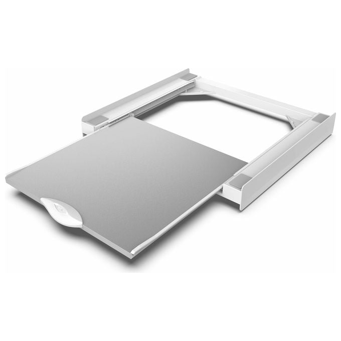 Meliconi 656124 Torre Green Kit di Sovrapposizione per Lavatrice e Asciugatrice Universale ABS con Ripiano in Legno FSC e Cinghia di Sicurezza 6 m (60.4x55 cm) colore Bianco