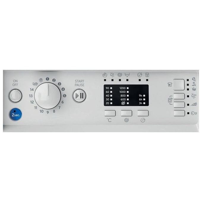 Indesit BIWMIL71252EUN Lavatrice da Incasso Frontale 7 Kg 1200 rpm Classe E 14 Programmi PushandWash (82x60x55 cm) colore Bianco