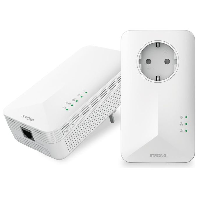 Strong POWERL1000DUOWIFIEUV2 Kit Powerline WiFi 5 HomePlug AV2 Gigabit Ethernet 1000 Mbit-s 300 m 2 pezzi colore Bianco