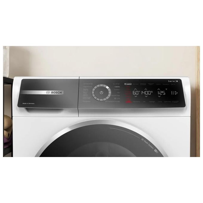 Bosch WGB24402IT Serie 8 - Lavatrice a carica frontale da libera installazione 9 kg, 1400 rpm, Classe A, Iron Assist, ActiveWater Plus, Home Connect, (84,5x59,8x59,0 cm), Bianco.
