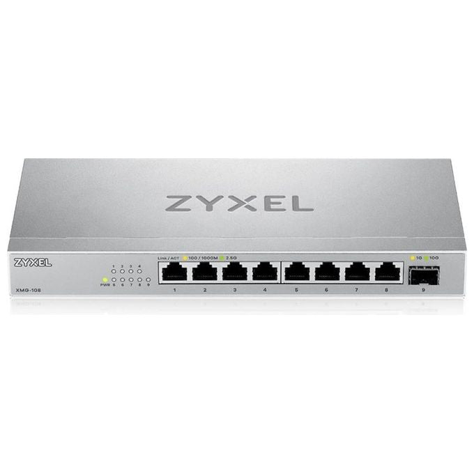Zyxel XMG-108 Switch Non Gestito 8 Porte 2.5G Ethernet 1 Slot SFP+ 10G Capacita' 60 Gbit-s colore Argento