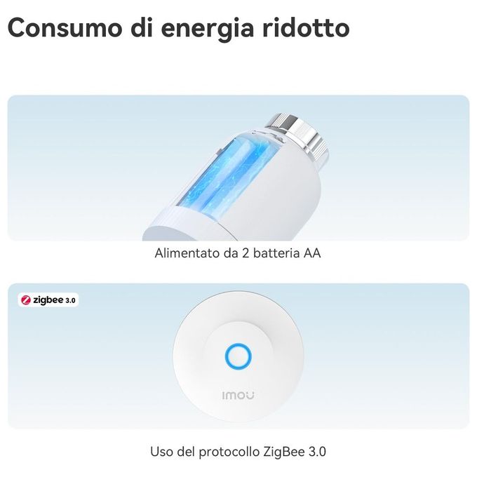 Imou TRV1 Termovalvola Smart ZigBee 3.0 Alexa Google Assistant 6 adattatori inclusi