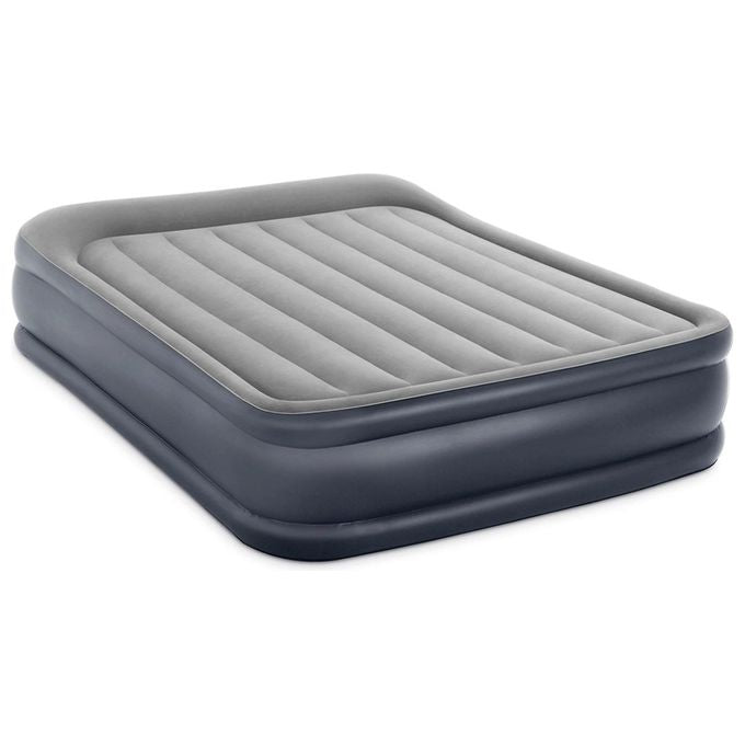 Intex 64136ND DuraBeam Pillow Rest Deluxe Materasso Gonfiabile Matrimoniale 152x203x42 cm Pompa Elettrica Integrata 272 Kg colore Grigio