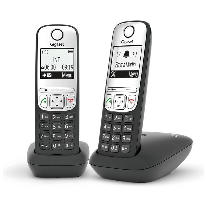 Gigaset L36852-H2830-B101 A690A Duo Telefono Analogico DECT con Segreteria Telefonica e Vivavoce Identificatore di Chiamata Display 2 Pollici colore Nero