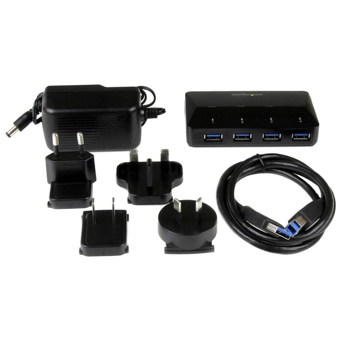 StarTech.com ST53004U1C Hub USB 3.0 a 4 Porte con Porta di Ricarica Dedicata 5 Gbps 2,4 A colore Nero