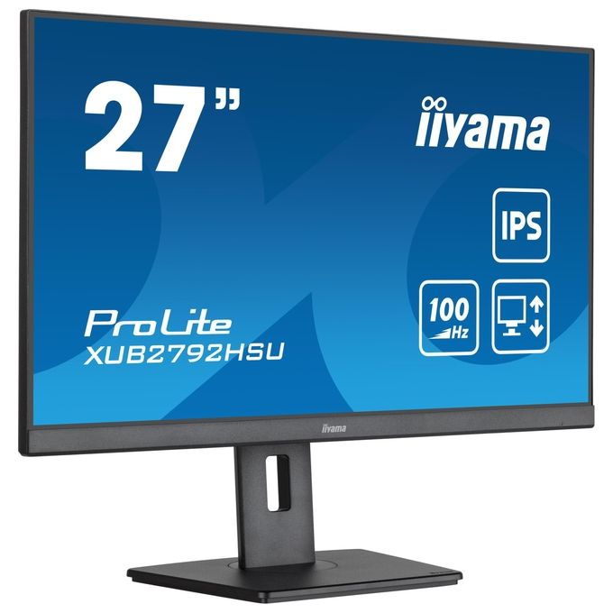 Iiyama XUB2792HSU-B6 Monitor PC 27'' IPS Full HD 1920x1080 100Hz 0.4ms AMD FreeSync Hub USB 3.2 HDMI DisplayPort colore Nero