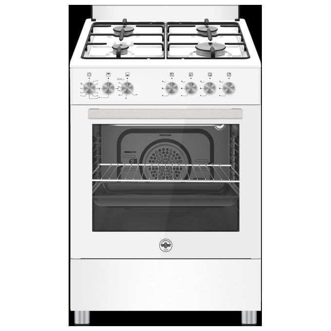 La Germania SE664GB24 Cucina a Gas 60 cm 4 Fuochi Forno Gas Ventilato Grill Elettrico 57 L Classe A (93x60x60 cm) colore Bianco