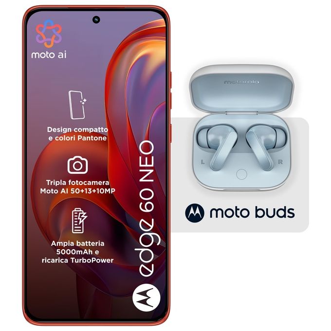 Motorola Edge 60 Neo, 8-256 GB, Poinciana + Moto Buds