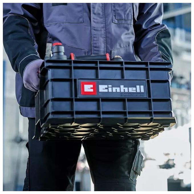 Einhell 4540037 E-Case Valigetta Portautensili Impilabile e Combinabile fino a 90 Kg in Polipropilene Resistente Colore Grigio